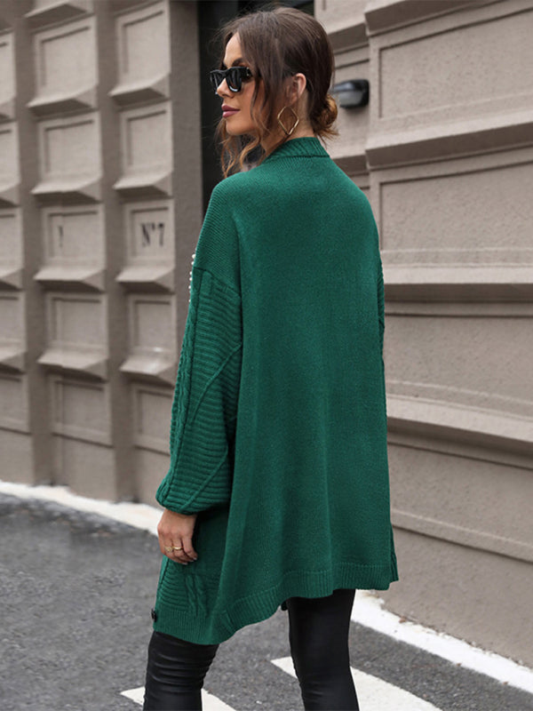 Beaded Dark Green Cardigan