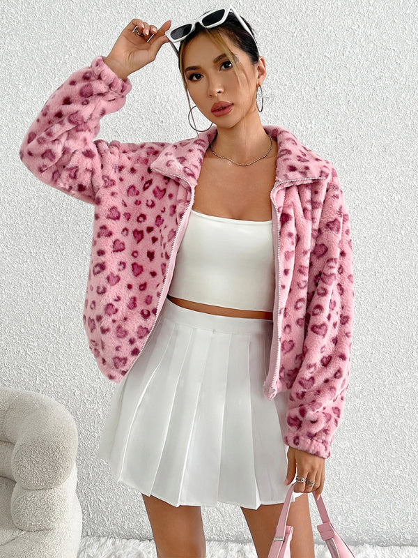 Leopard Print Plush Jacket