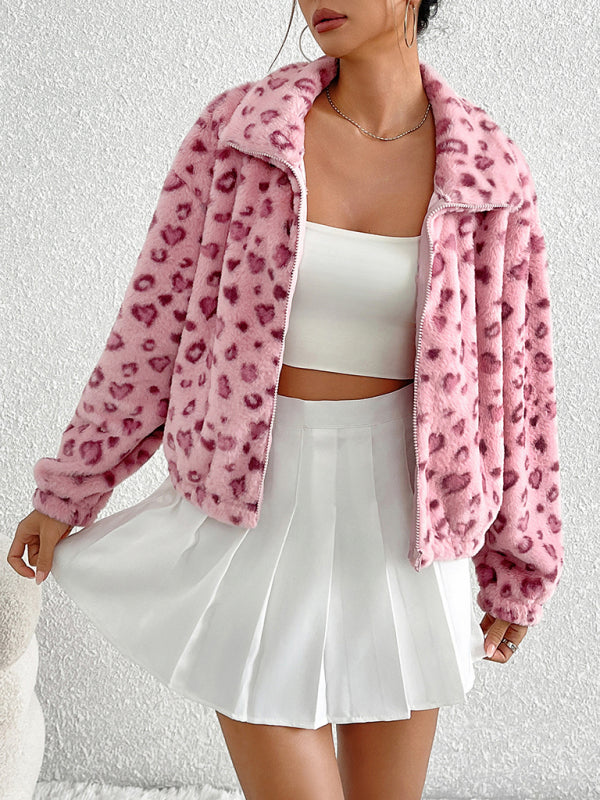 Leopard Print Plush Jacket