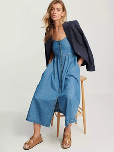 Denim Suspender Dress