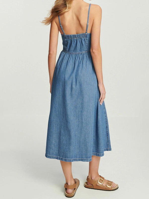 Denim Suspender Dress