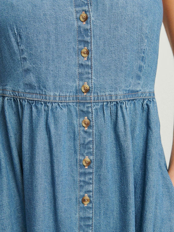 Denim Suspender Dress