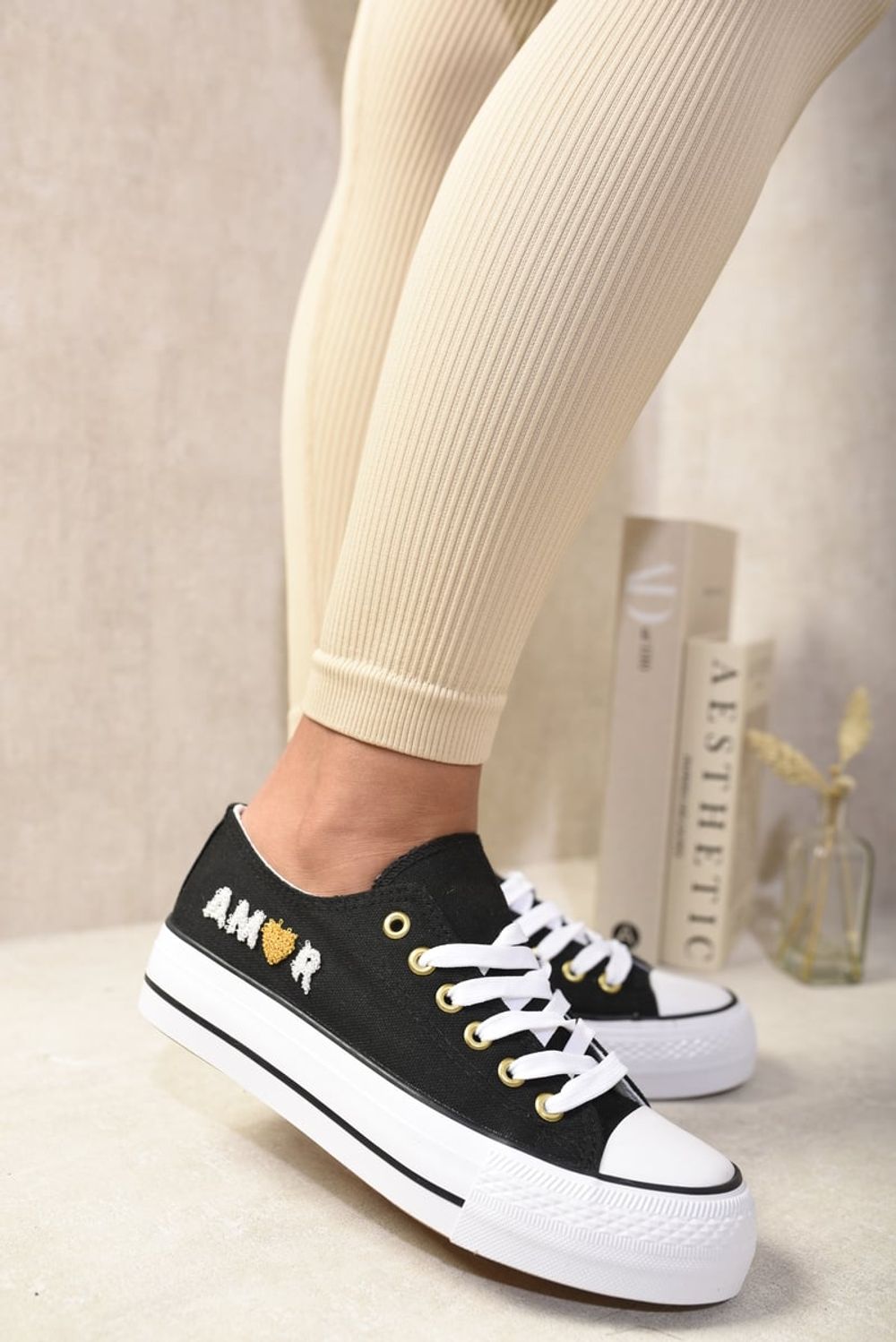 Lace Up Amor Side Detail Chunky Trainers