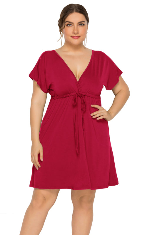 Curve Deep V Solid Dress