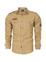 Load image into Gallery viewer, Military Style Badge Button-Up Shirt
