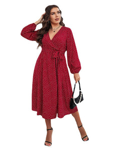 Curve Dot Printed Midi Dress