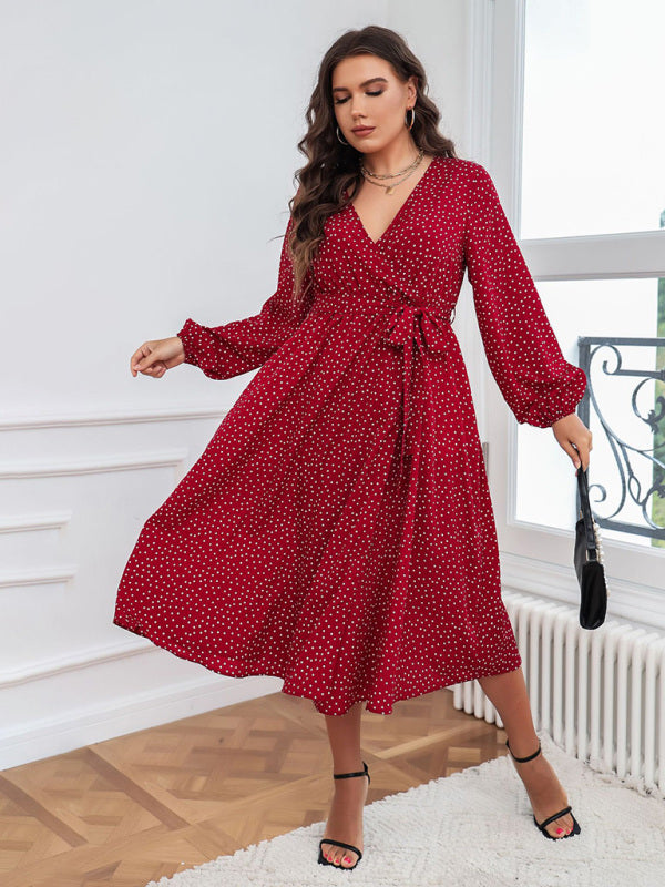 Curve Dot Printed Midi Dress