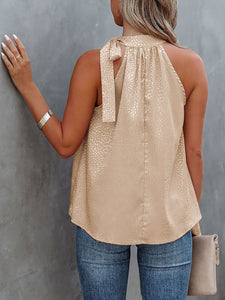 Halter Neck Bow Sleeveless Tank Top