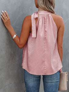 Halter Neck Bow Sleeveless Tank Top