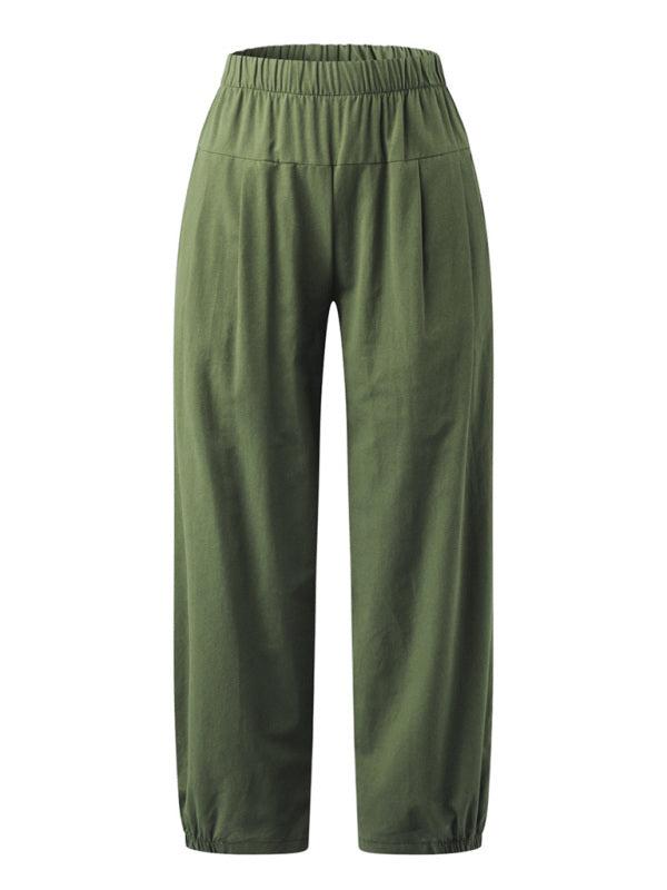 Cropped Wide-leg Linen Pants