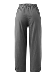 Cropped Wide-leg Linen Pants