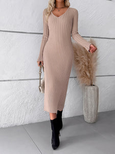 Thick Ribbed Sweater Dress