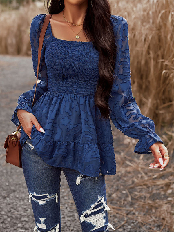 Bohemian Elegant Square Neck Blouse