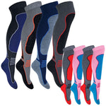 Load image into Gallery viewer, 4 Pairs Adults Knee High Wool Ski Socks
